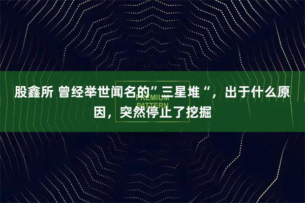 股鑫所 曾经举世闻名的”三星堆“，出于什么原因，突然停止了挖掘